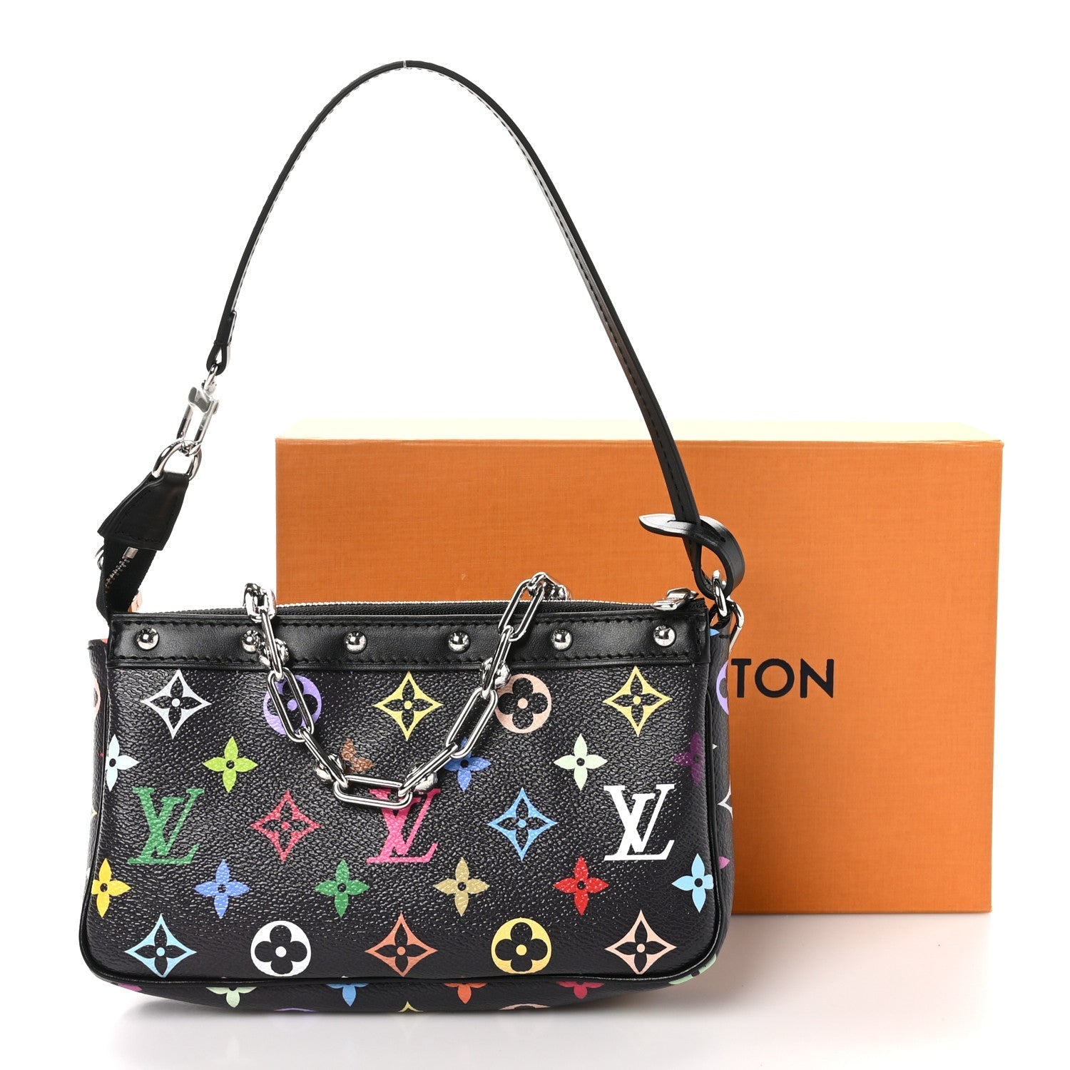 LV X TM Monogram Multicolor Pochette Accessories Black