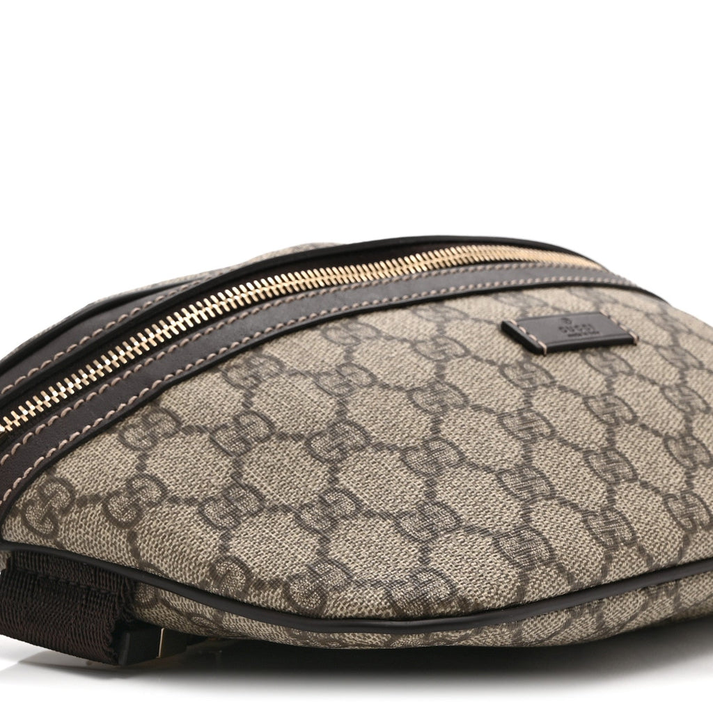 GG Supreme Monogram Belt Bag Dark Brown