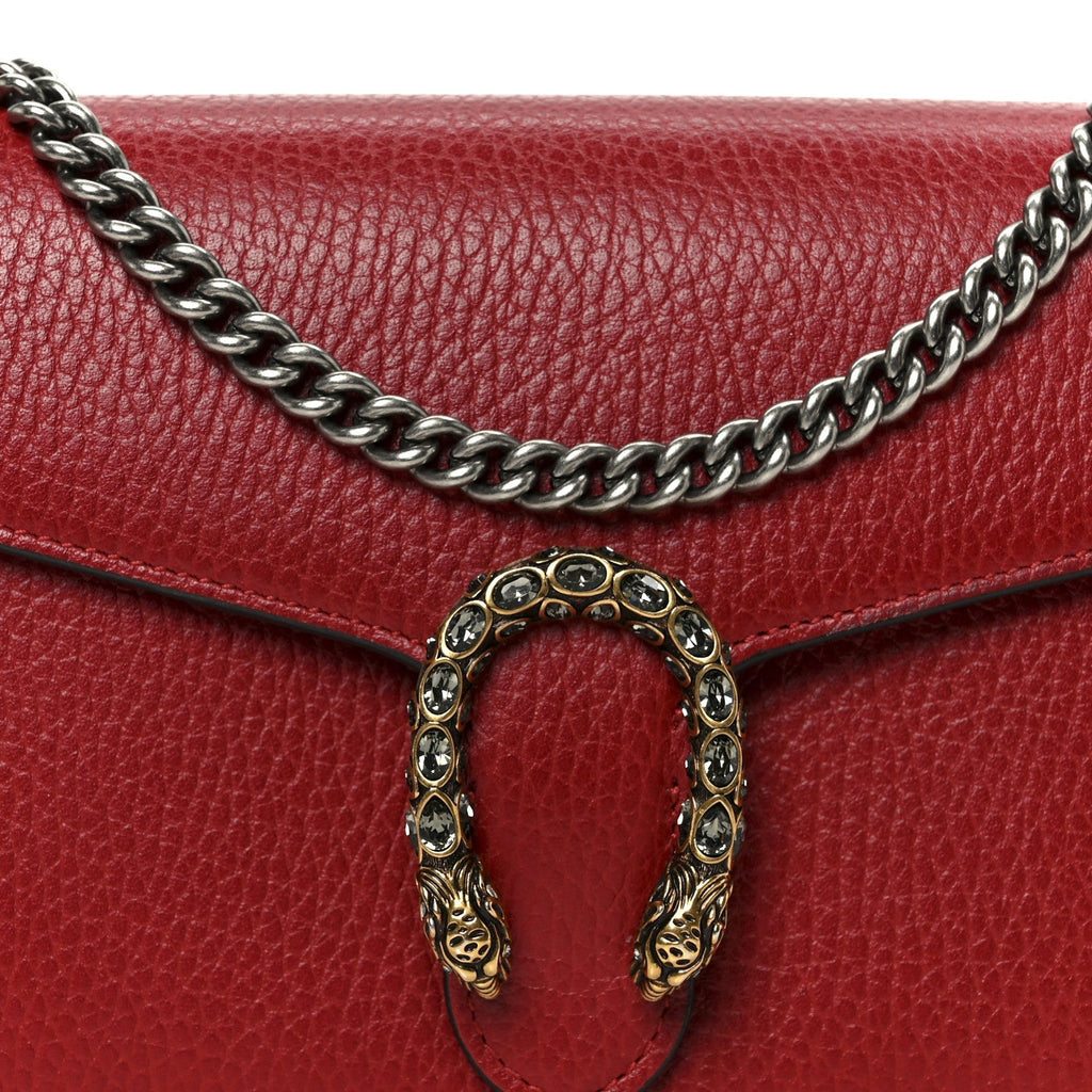 Calfskin Mini Dionysus Chain Wallet Hibiscus Red