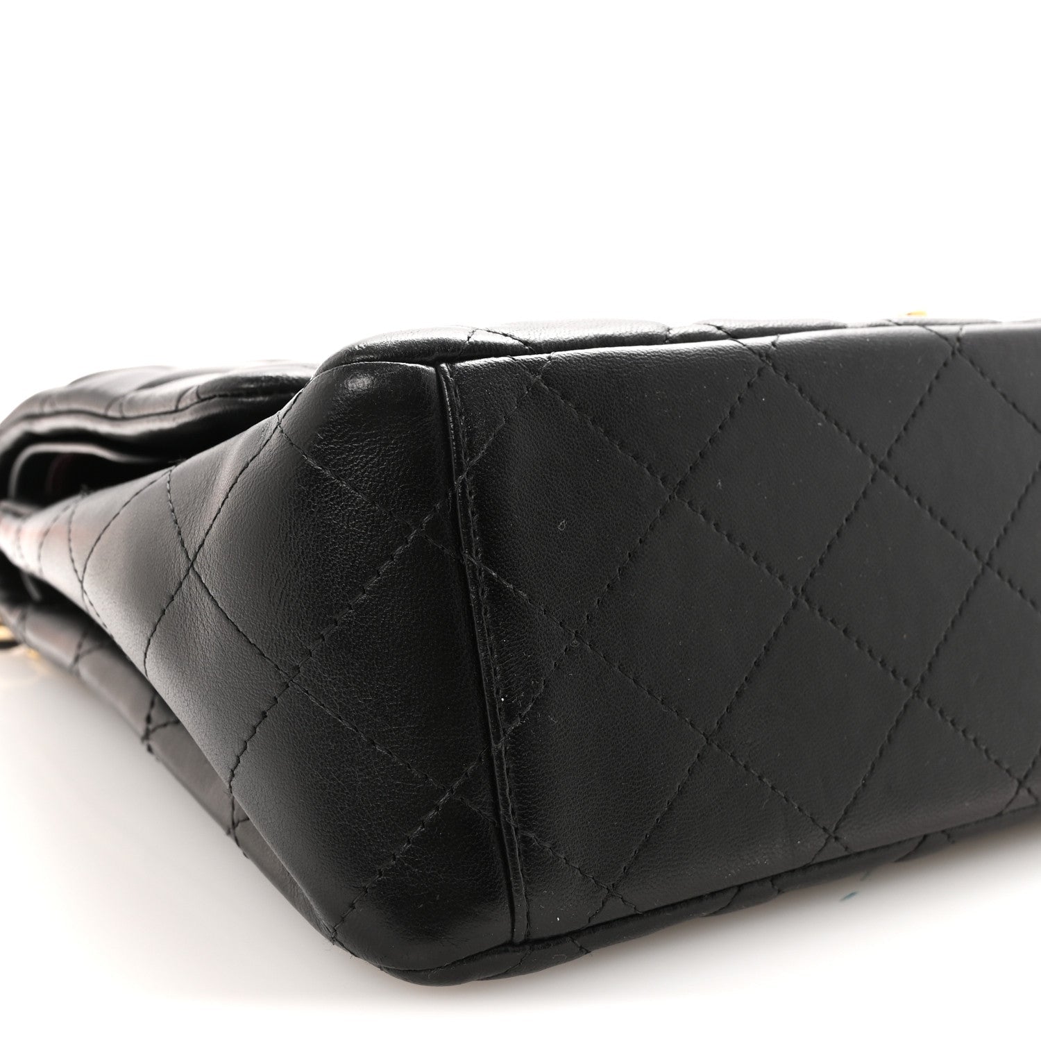 Lambskin Quilted Maxi Double Flap Black