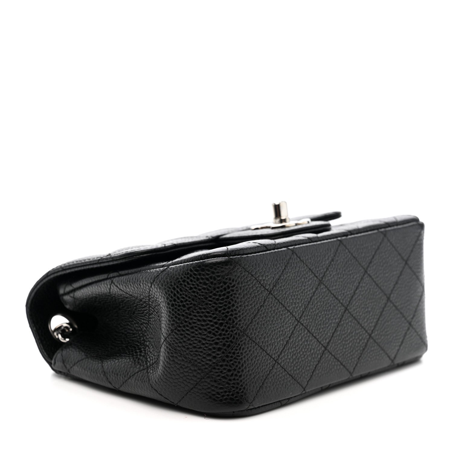 Caviar Quilted Mini Square Flap Black