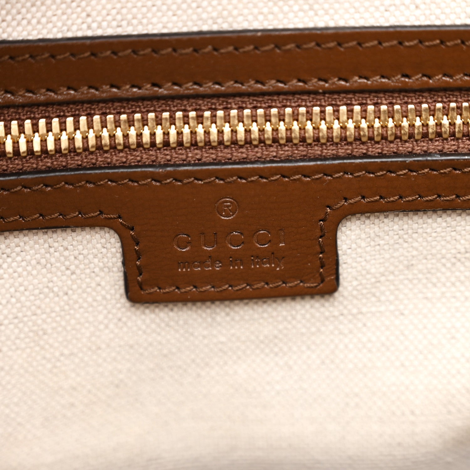 GG Supreme Monogram Azalea Calfskin Retro Interlocking G Buckle Backpack Beige Ebony Brown Sugar