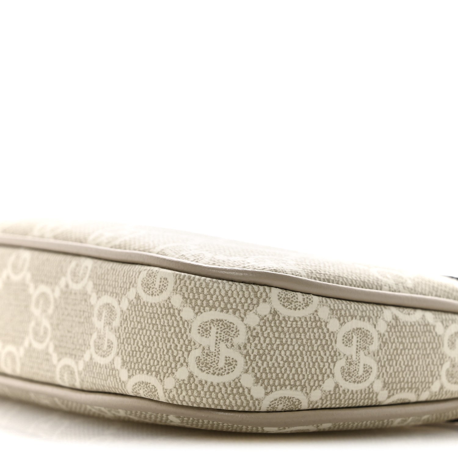 GG Supreme Monogram Textured Dollar Calfskin Web Mini Ophidia GG Handbag Beige Mystic White Oatmeal