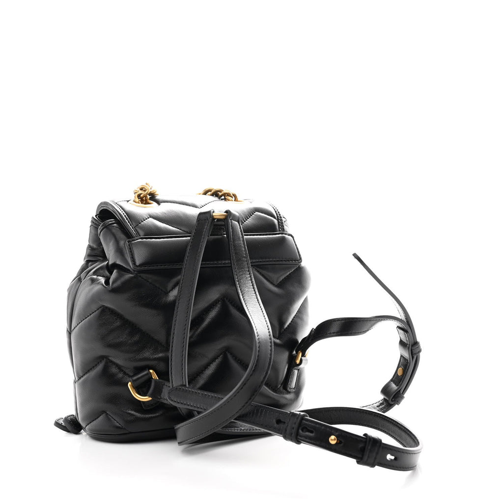 Nappa Chevron Matelasse GG Marmont Backpack Black