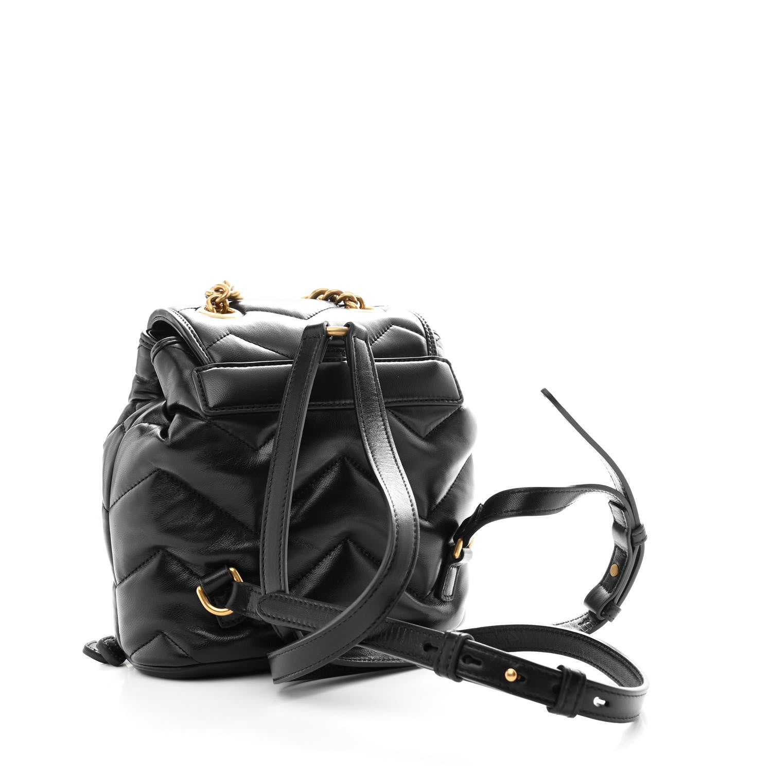 Nappa Chevron Matelasse GG Marmont Backpack Black