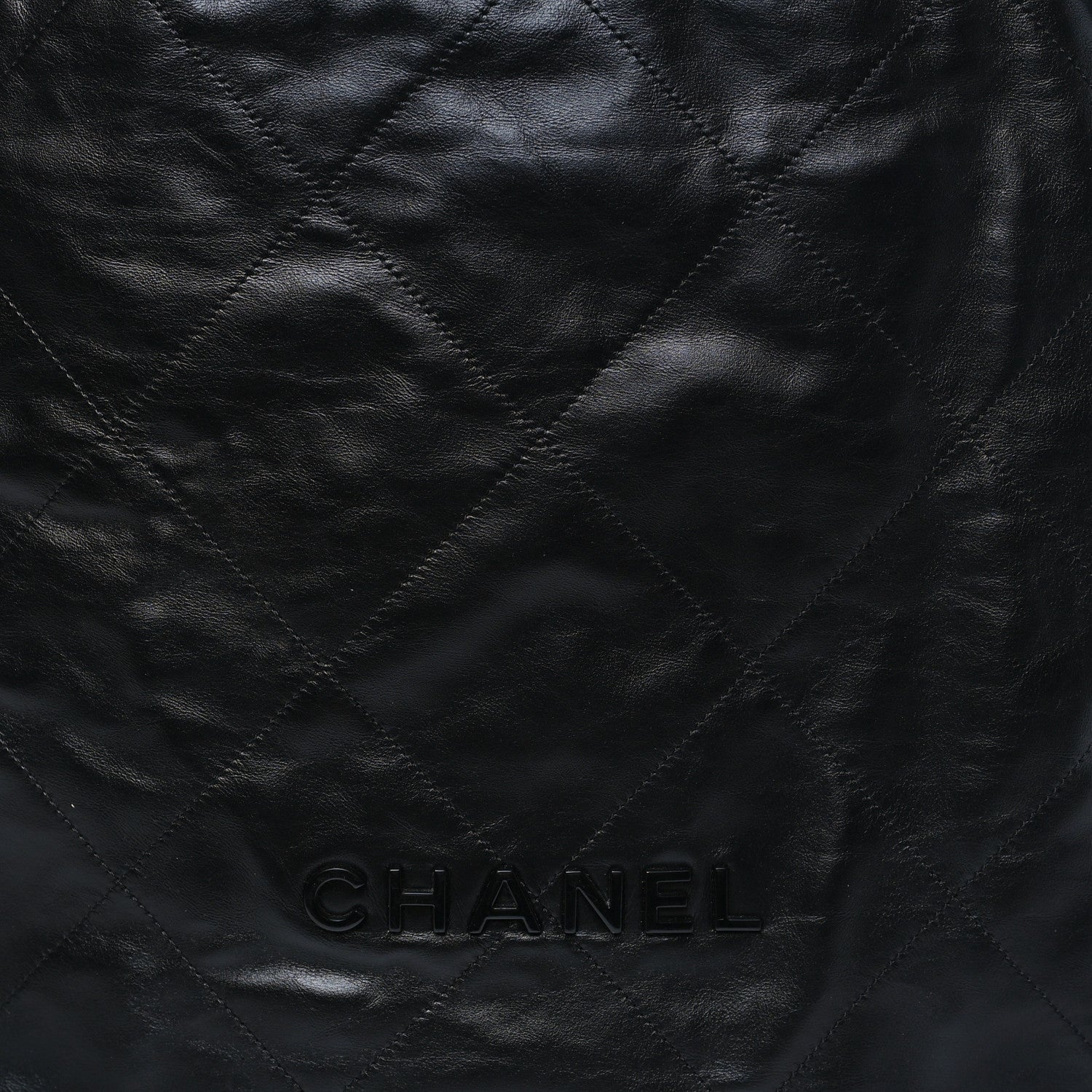 Shiny Calfskin Quilted Chanel 22 Backpack So Black