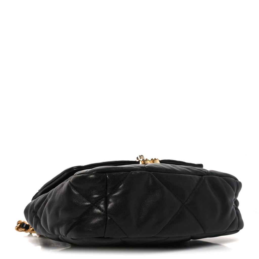 Lambskin Quilted Medium Chanel 19 Flap Black