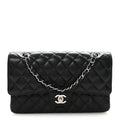 Caviar Quilted Medium Double Flap Black