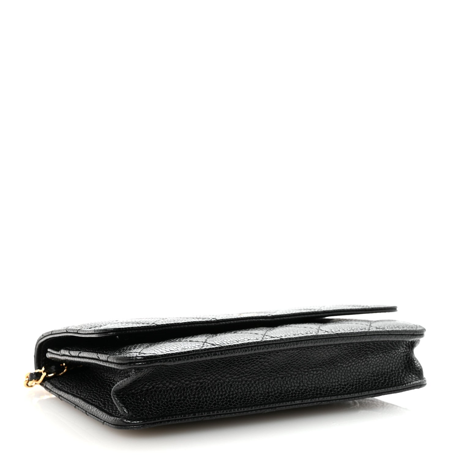 Caviar Quilted Wallet on Chain WOC Black