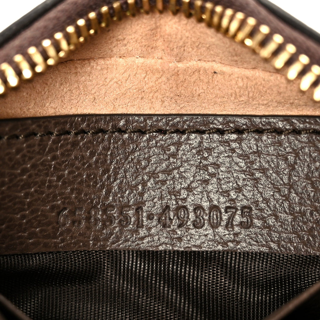 GG Supreme Monogram Textured Calfskin Web Mini Ophidia Half Moon Hobo Beige Ebony New Acero