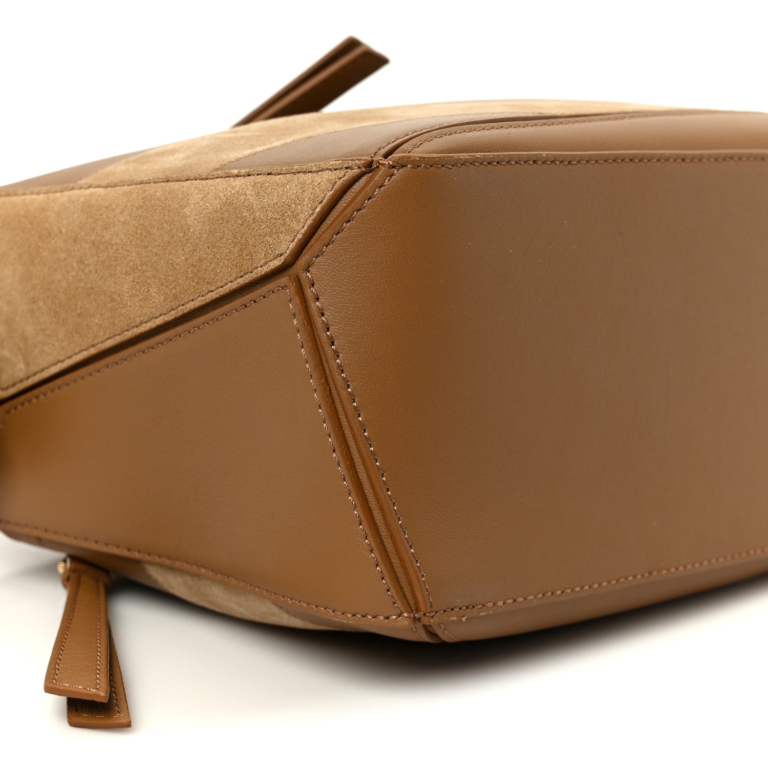 Calfskin Suede Small Puzzle Bag Oak