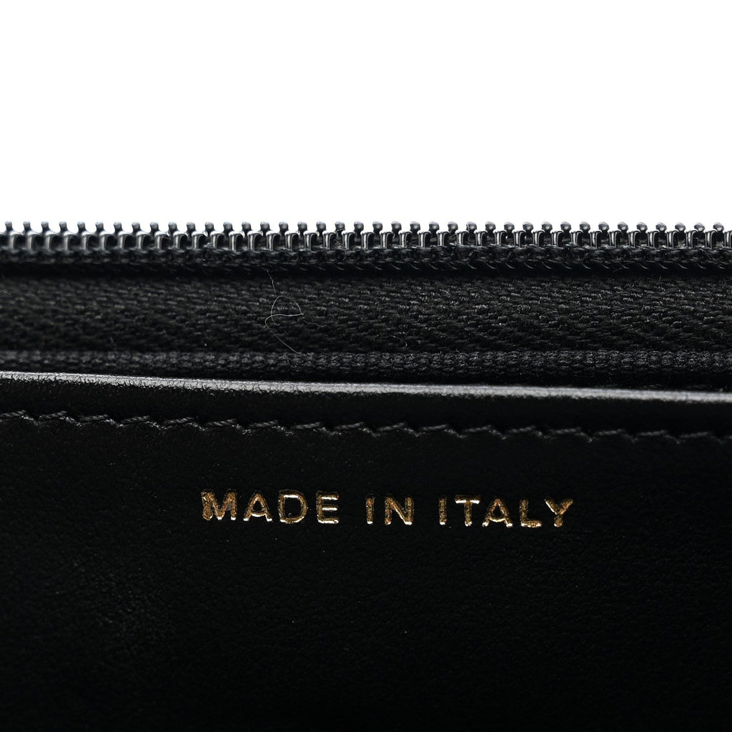 Lambskin Quilted Twisted CC Wallet On Chain WOC Black