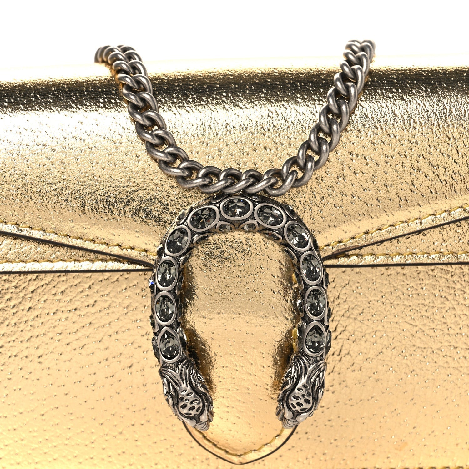 Metallic Calfskin Super Mini Dionysus Shoulder Bag Gold
