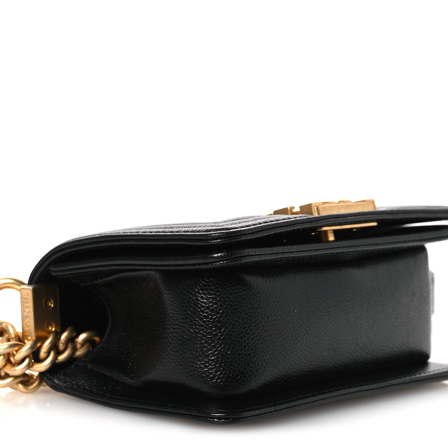 Caviar Quilted Mini Boy Flap Black