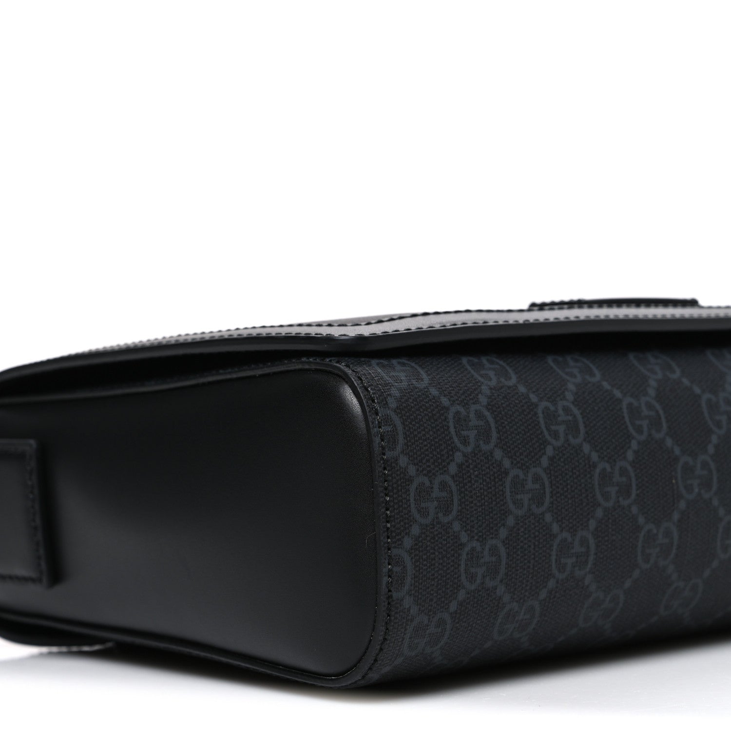 GG Supreme Monogram Appia Calfskin Web Crossbody Bag Black Grey