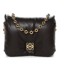 Lambskin Goya Puffer Bag Dark Chocolate