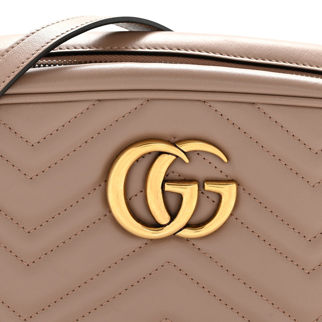 Calfskin Matelasse Small GG Marmont Chain Shoulder Bag Porcelain Rose