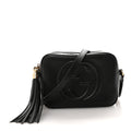 Pebbled Calfskin Small Soho Disco Bag Black