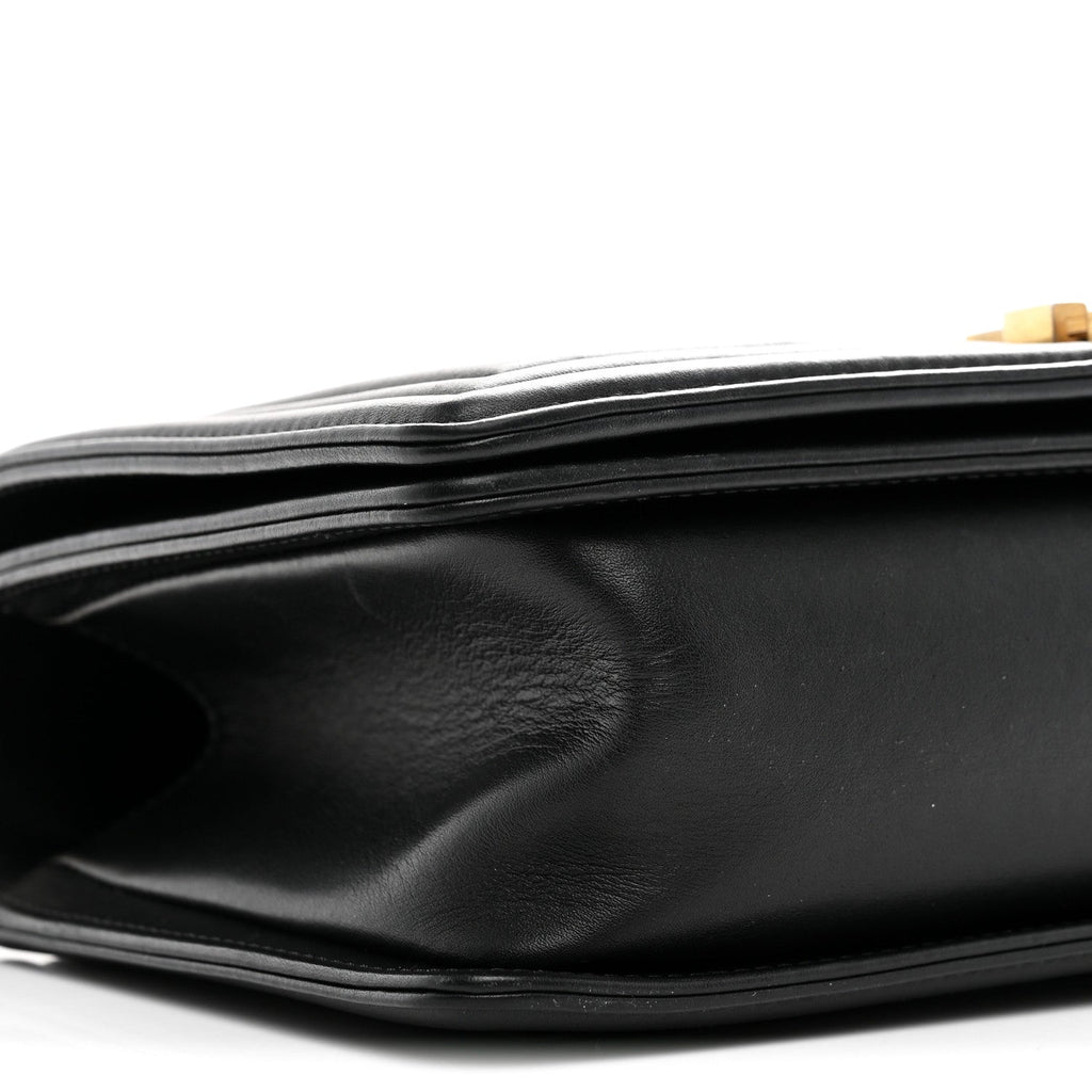 Lambskin Quilted Medium Boy Flap Black