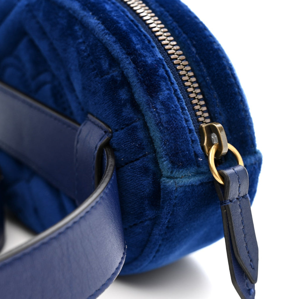 Velvet Matelasse GG Marmont Belt Bag 85 34 Cobalt Blue