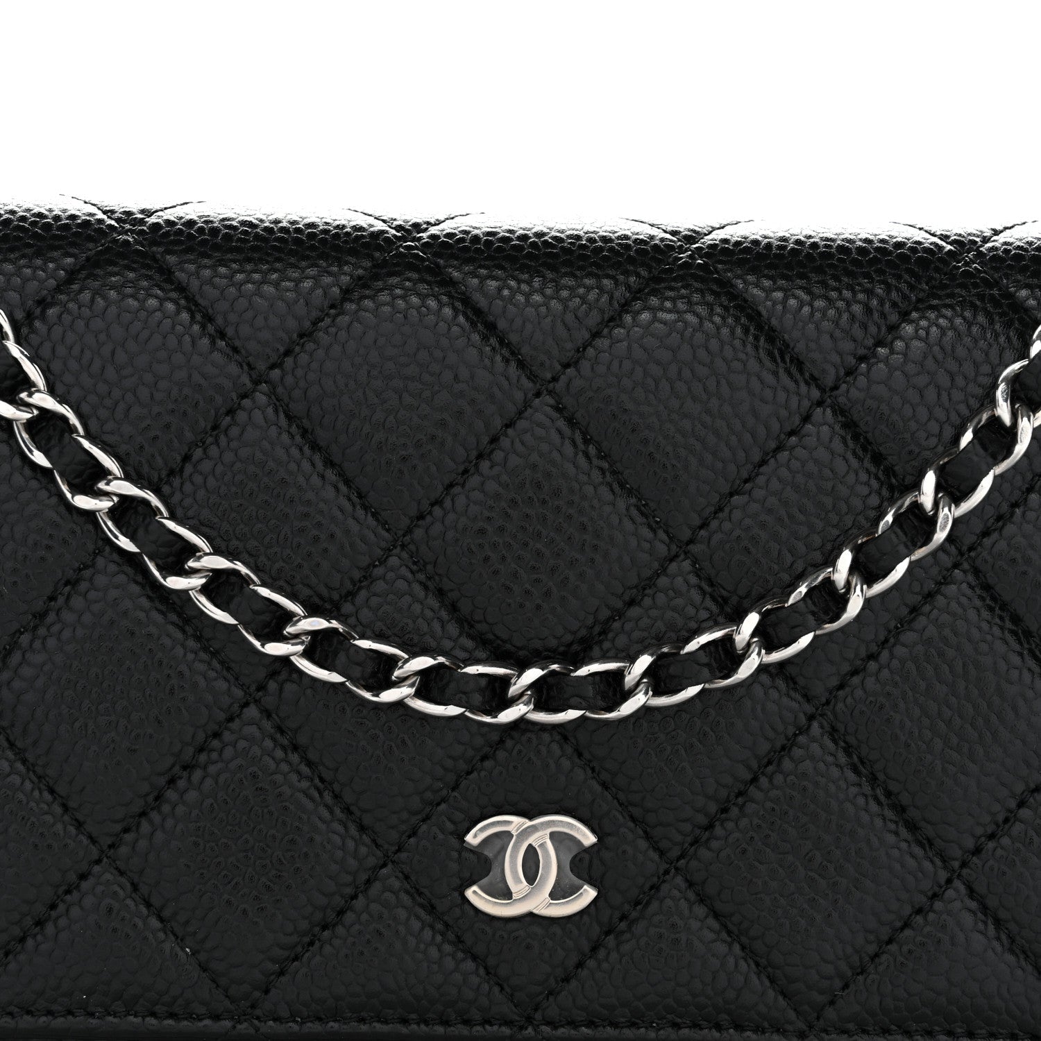 Caviar Quilted Wallet On Chain WOC Black