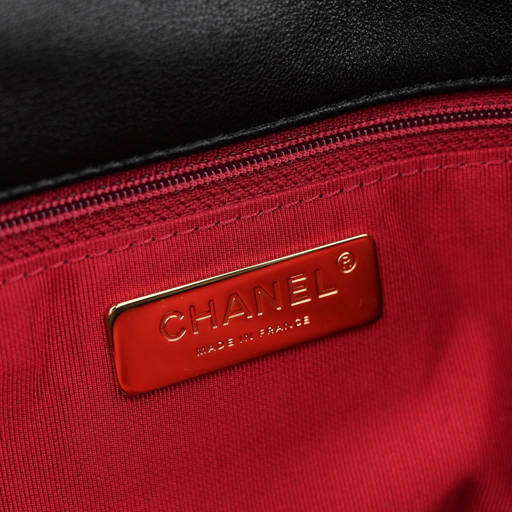 Lambskin Quilted Medium Chanel 19 Flap Black