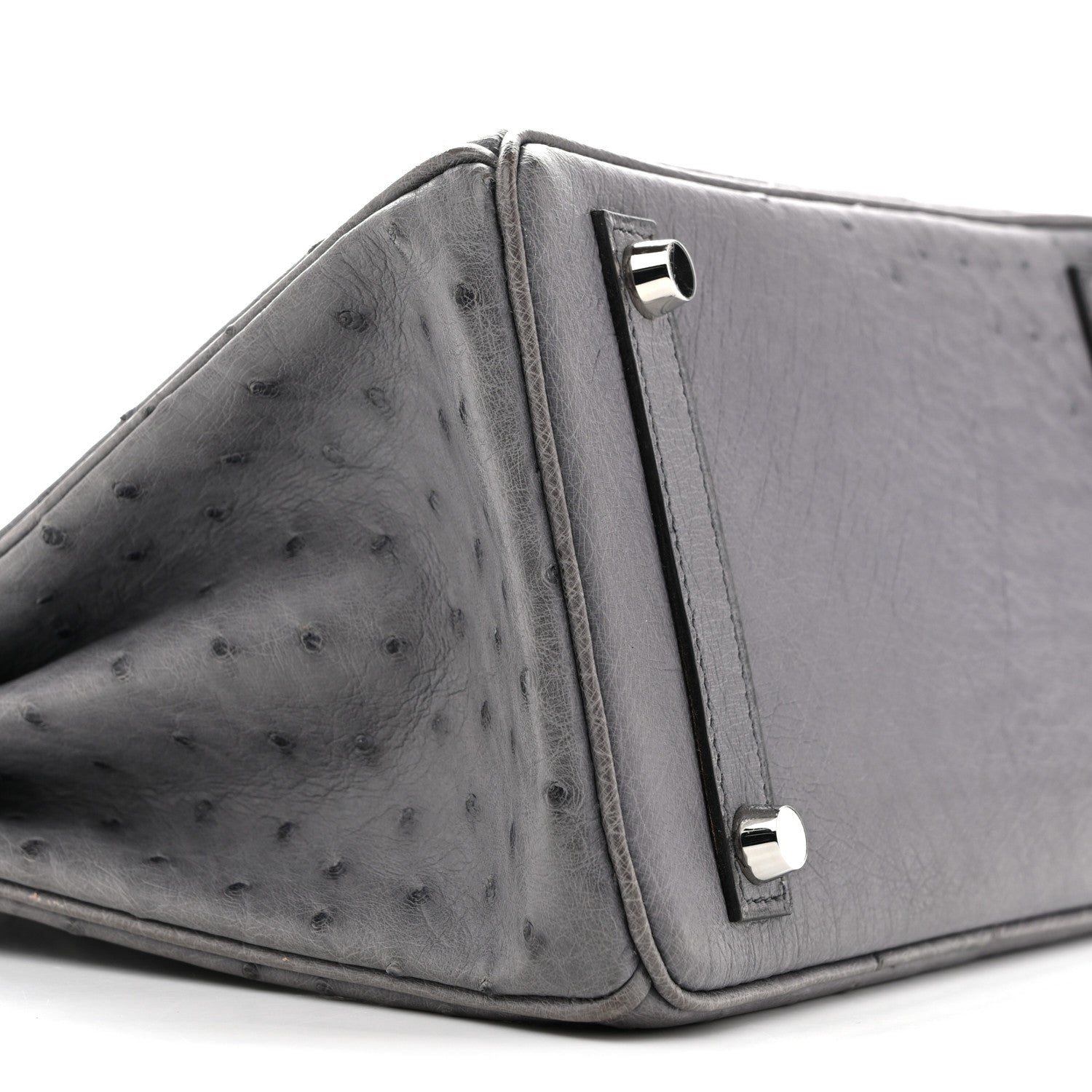 Ostrich Birkin 25 Gris Agate