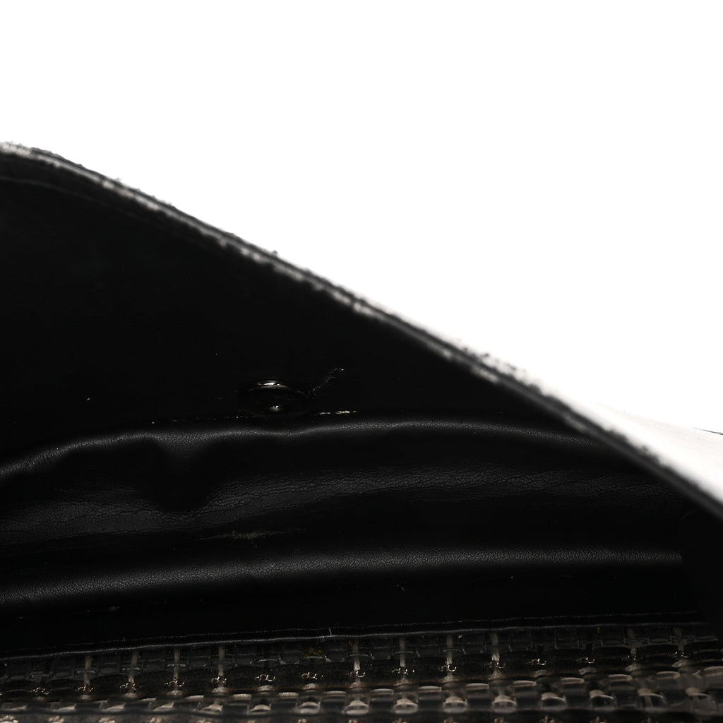 PVC Thread Woven Medium Boy Flap Black