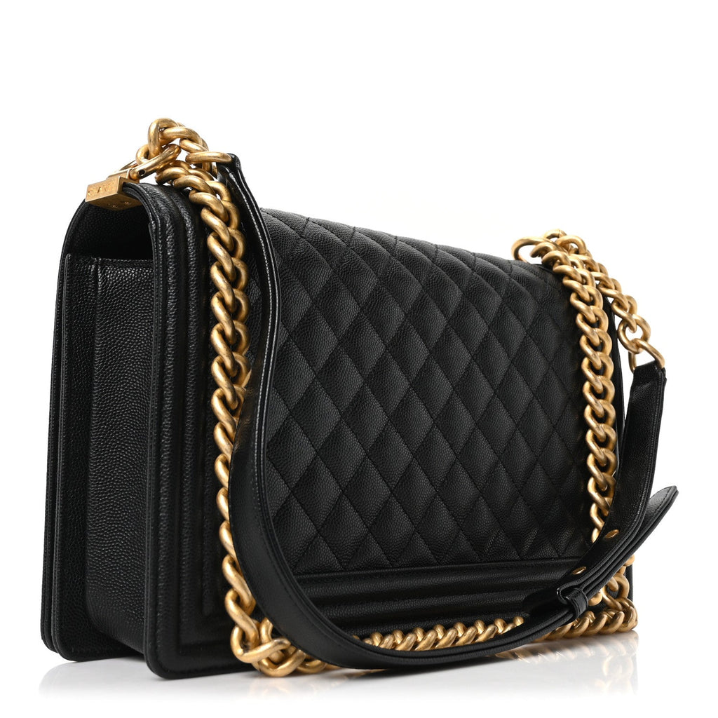 Caviar Quilted New Medium Boy Flap Black