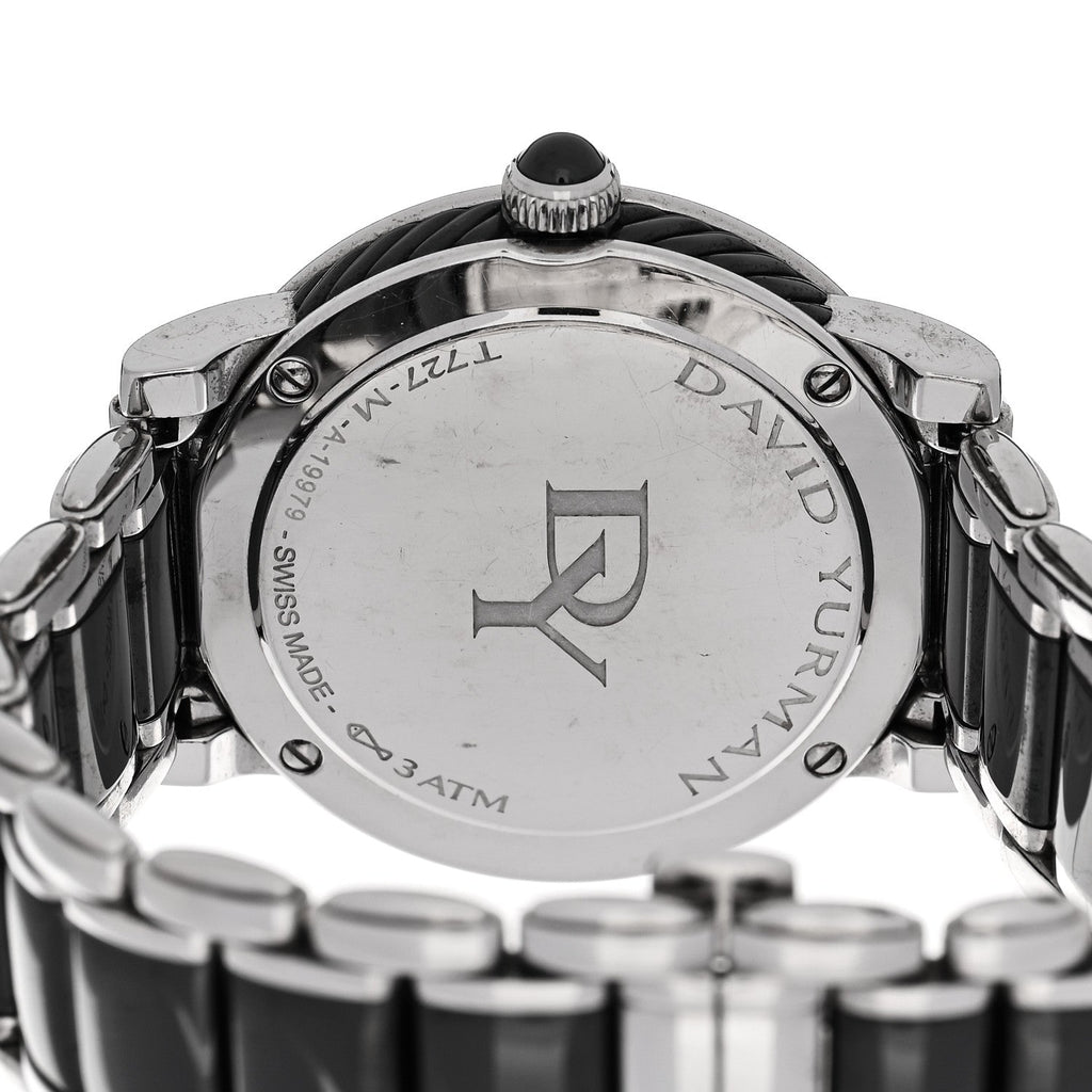 Stainless Steel Ceramic Diamond Bezel 38mm Classic Quartz Watch Black