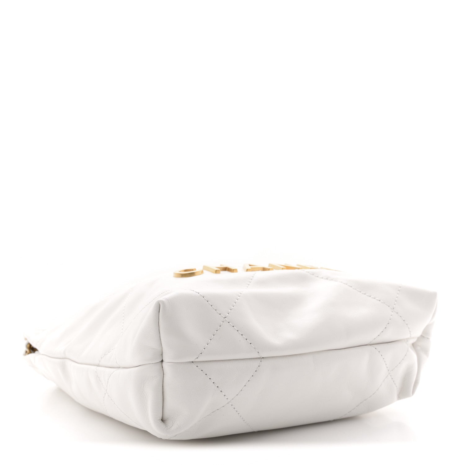 Shiny Calfskin Quilted Mini Chanel 22 White