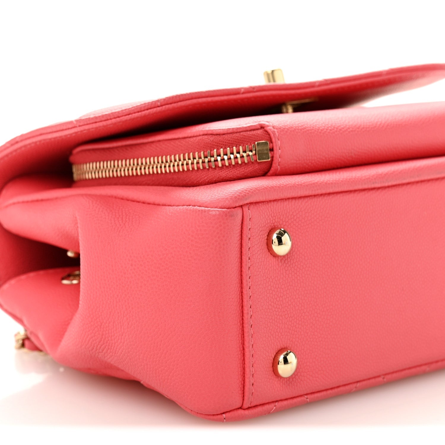 Caviar Quilted Small Business Affinity Flap Coral