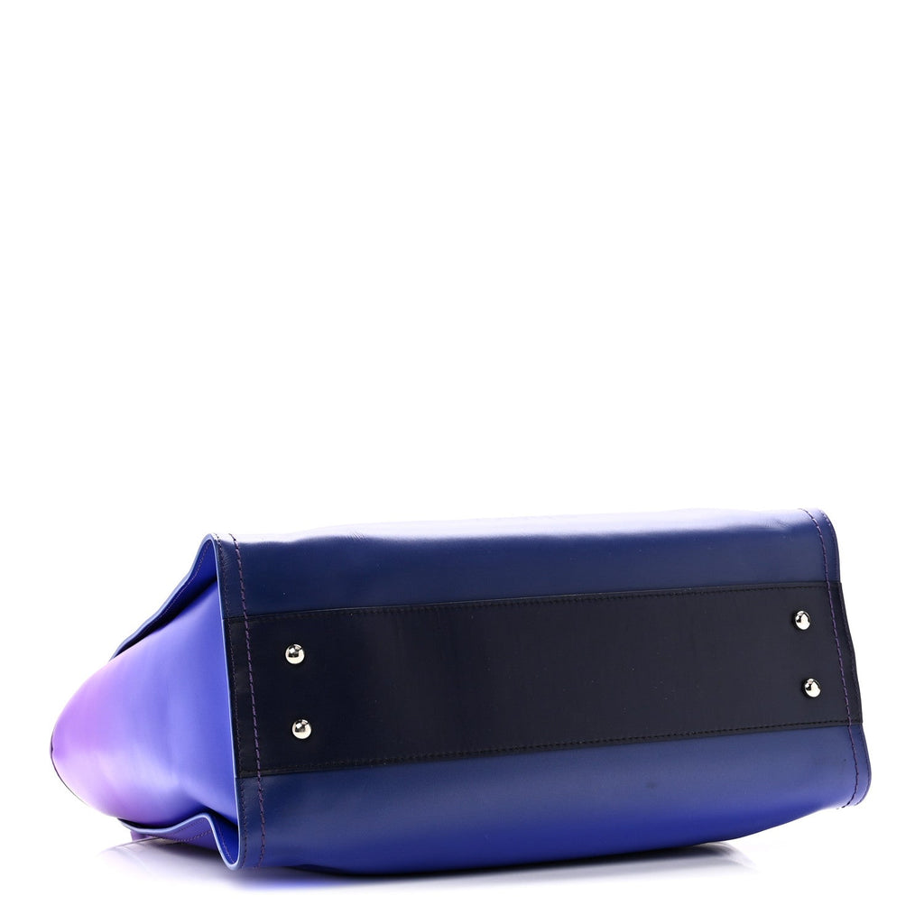 Shaded Calfskin Small Deauville Tote Purple Blue
