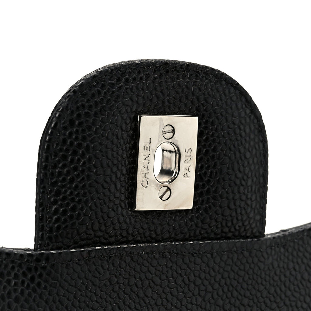 Caviar Quilted Jumbo Double Flap Black