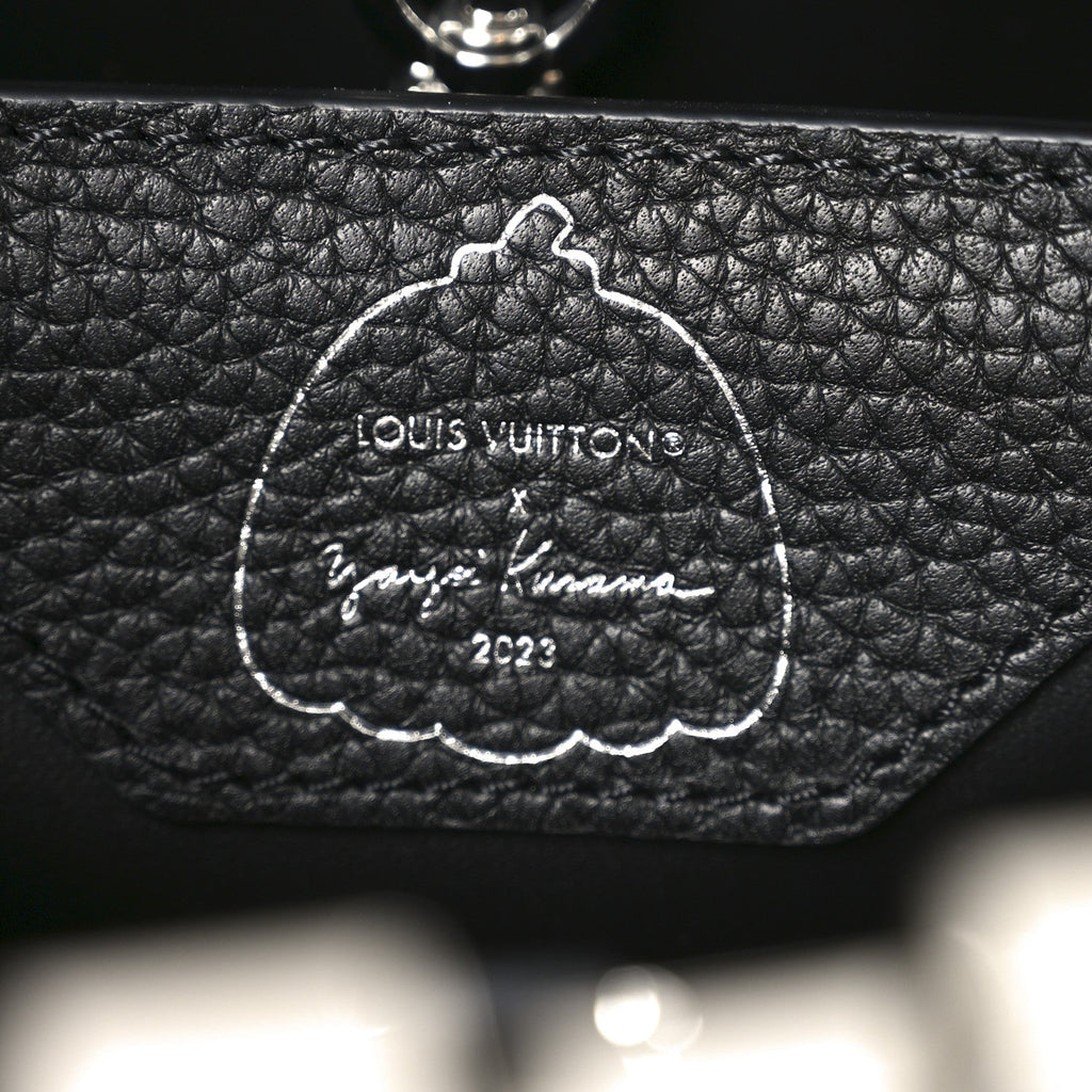 LV X YK Taurillon Capucines BB Black White