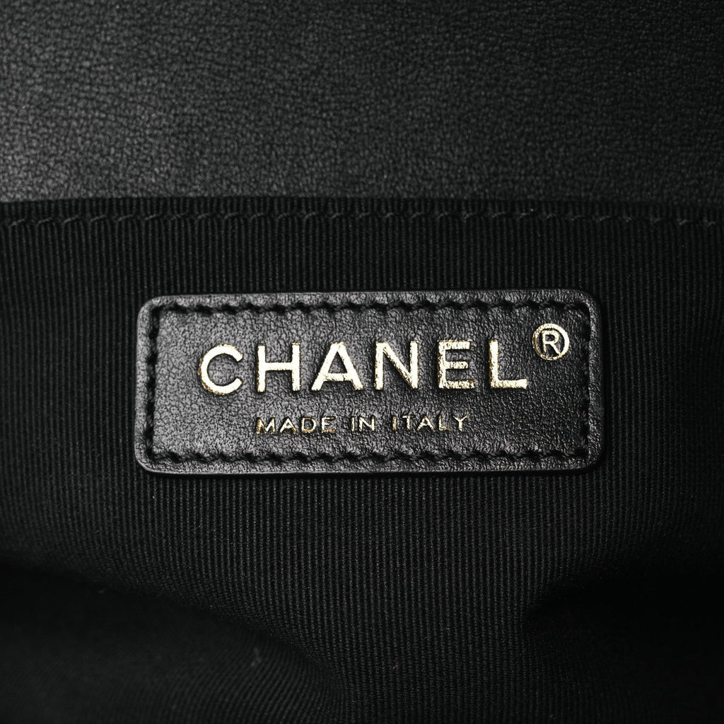 Lambskin Quilted Medium Boy Flap Black