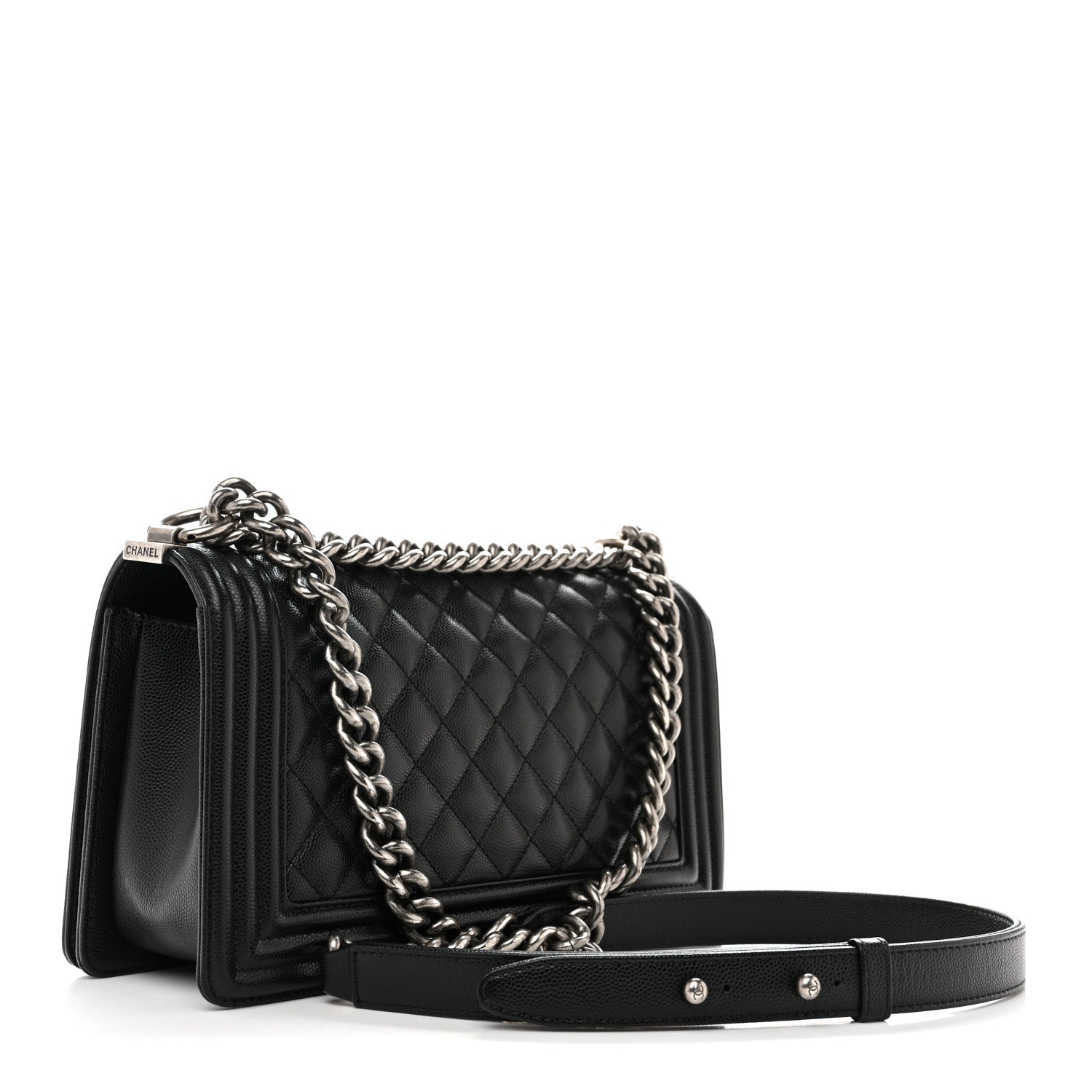 Caviar Quilted Medium Boy Flap Black