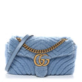 Merino Wool Matelasse Small GG Marmont Shoulder Bag Cadet Blue