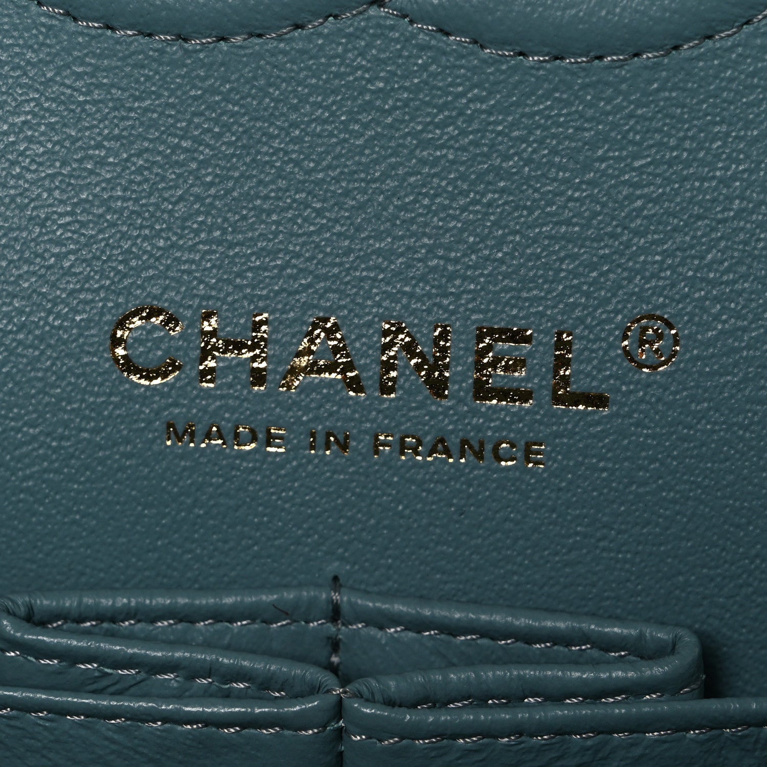 Iridescent Caviar Quilted Medium Double Flap Light Blue