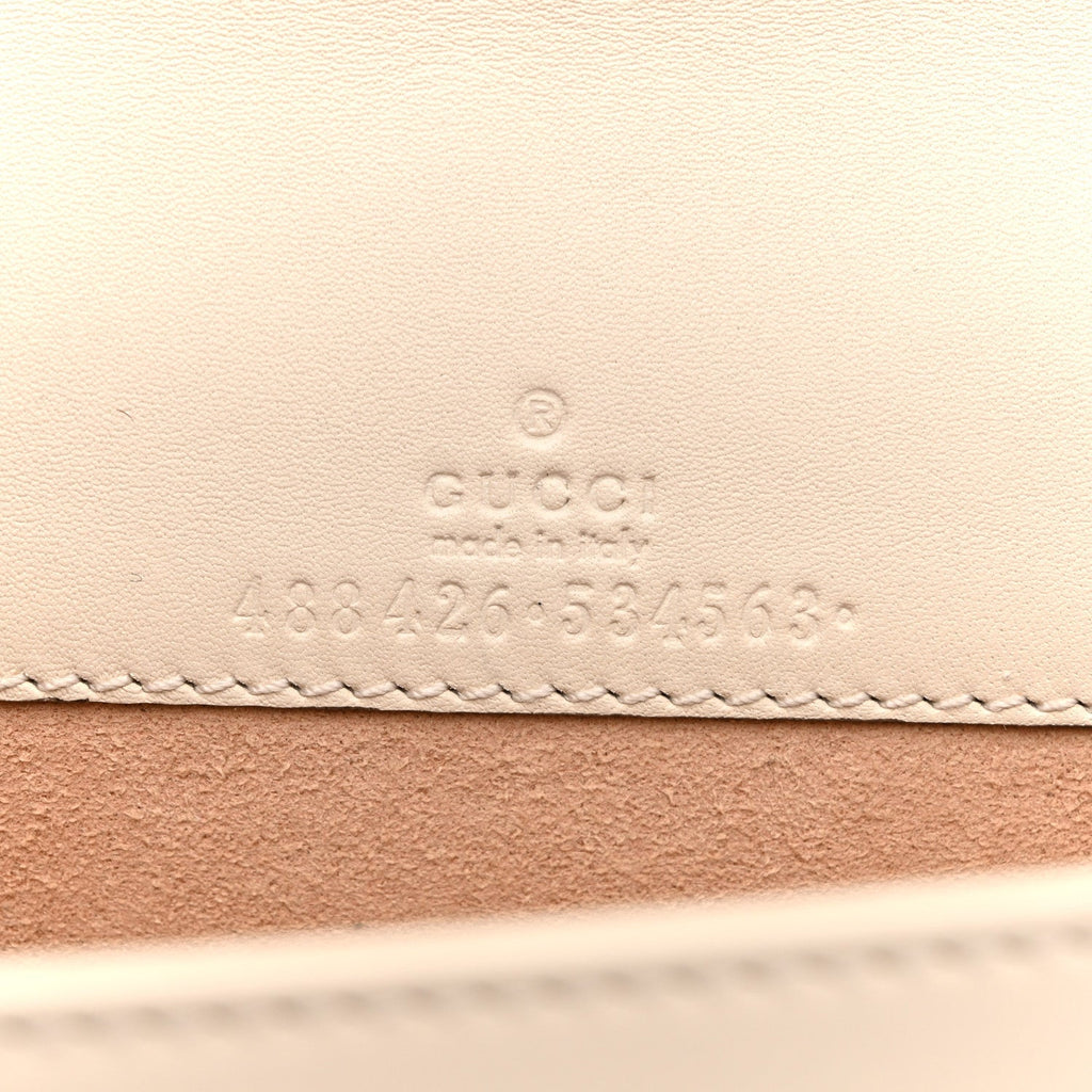Calfskin Matelasse GG Marmont Mini Bag White
