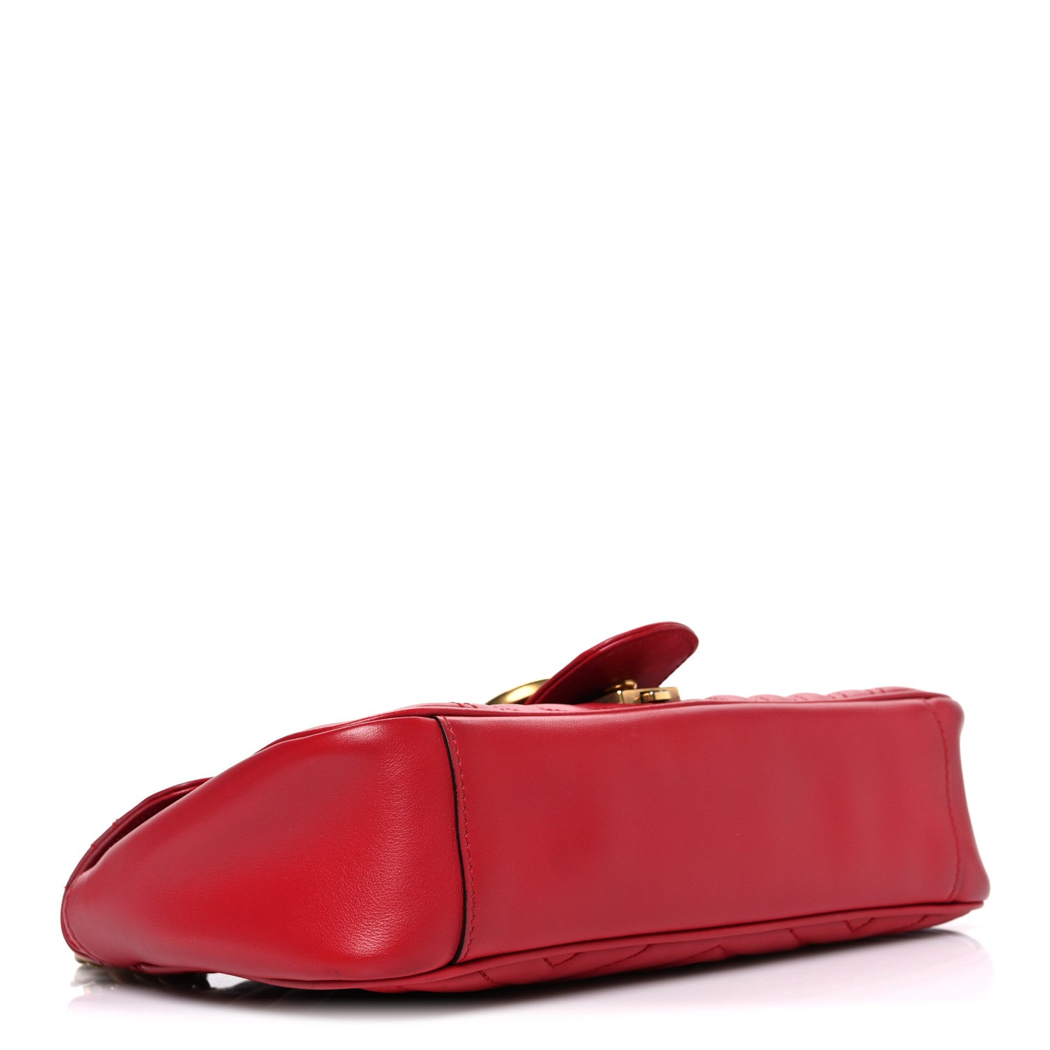 Calfskin Matelasse Small GG Marmont Shoulder Bag Hibiscus Red