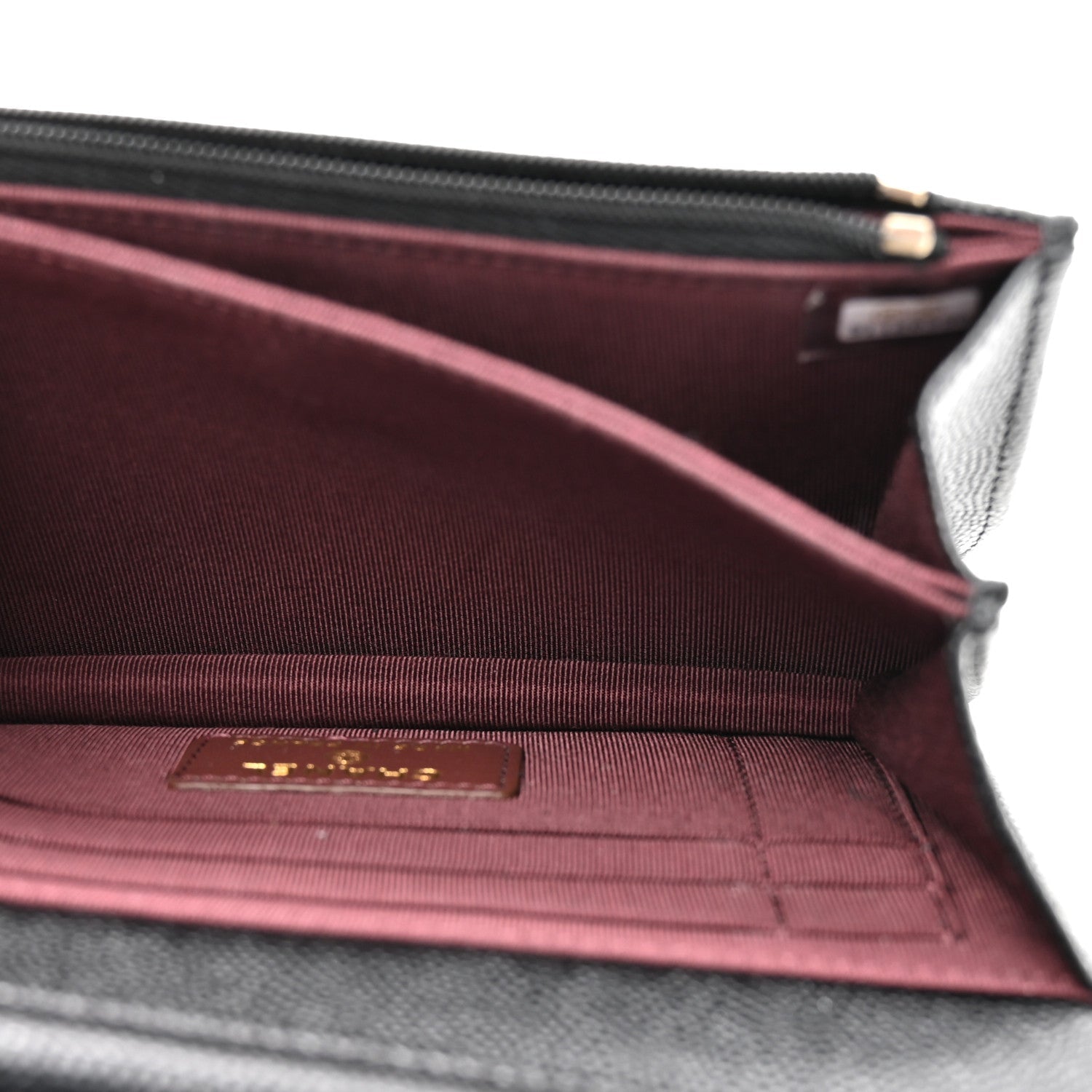 Caviar Quilted Mini Wallet On Chain WOC Black