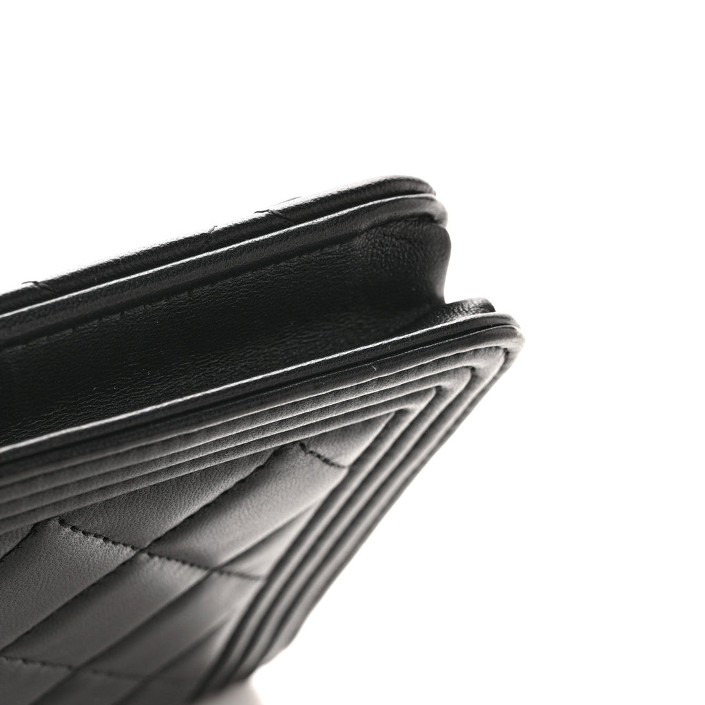 Lambskin Quilted Boy Wallet On Chain WOC Black