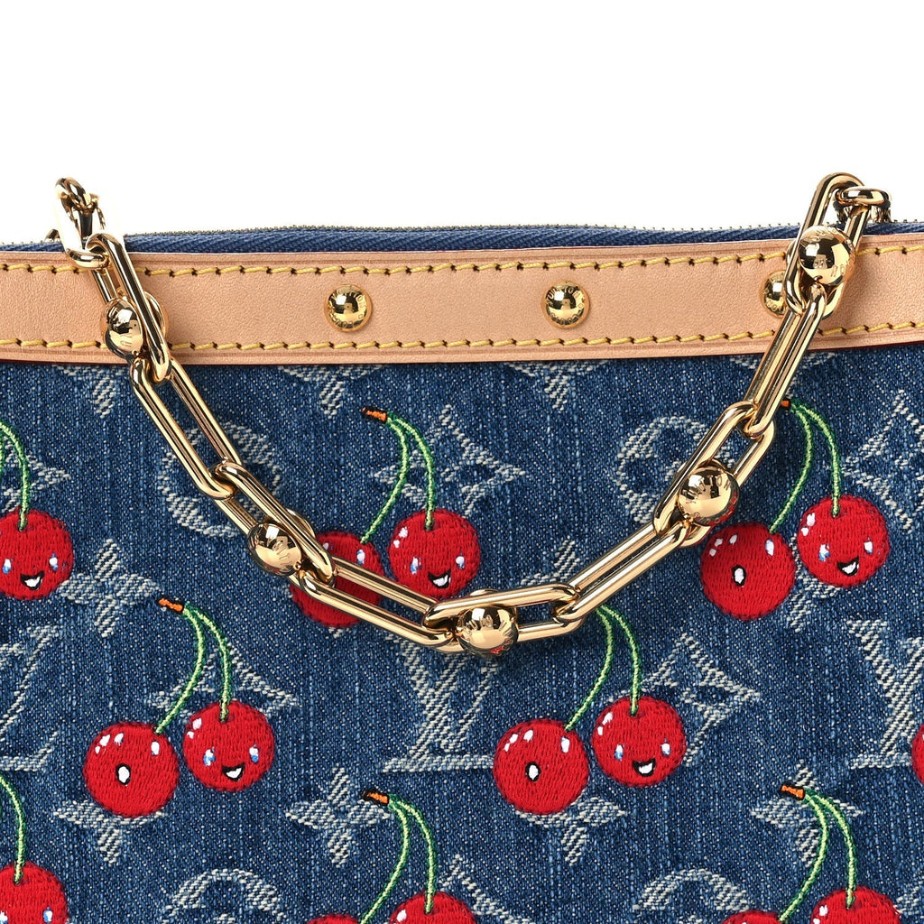 LV X TM Monogram Denim Cerises Pochette Accessories Blue