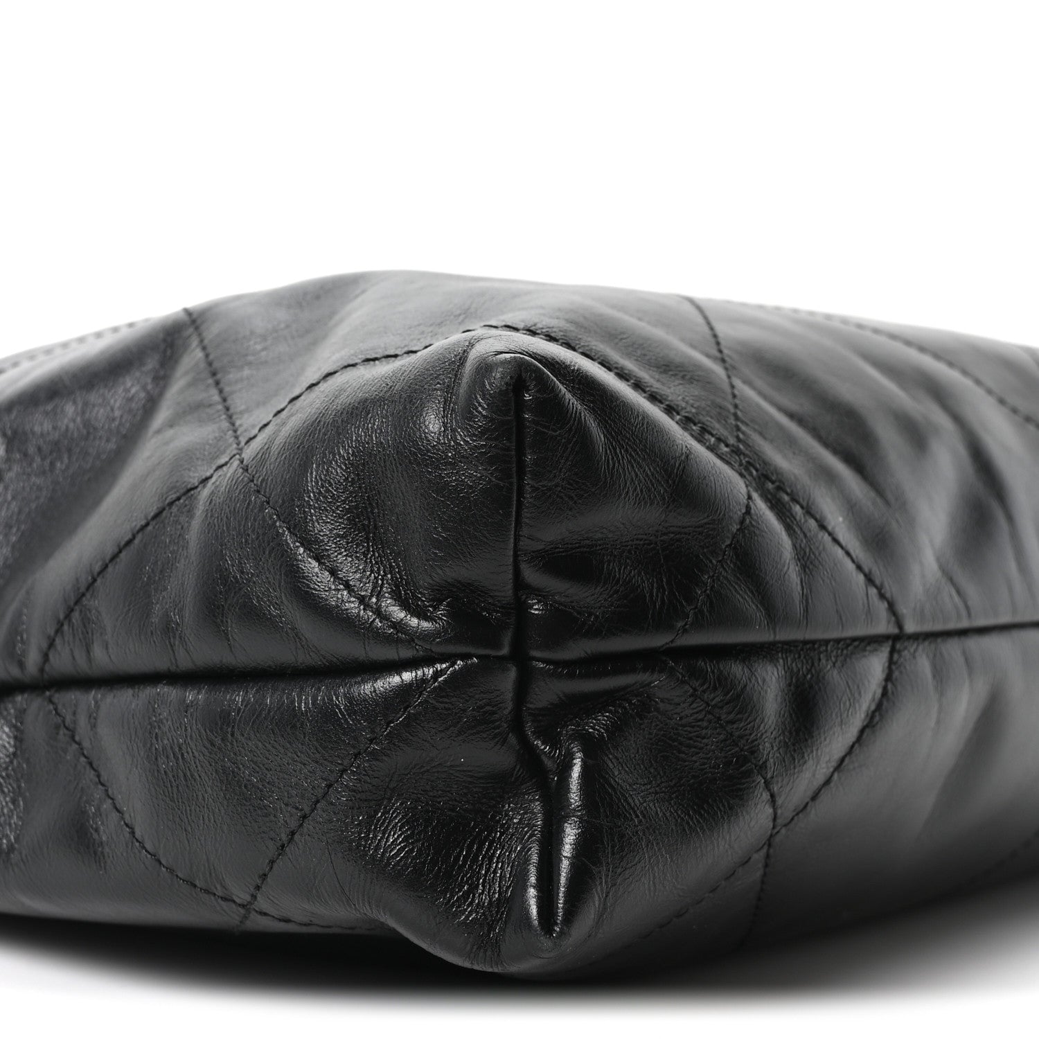 Shiny Calfskin Quilted Small Chanel 22 Black
