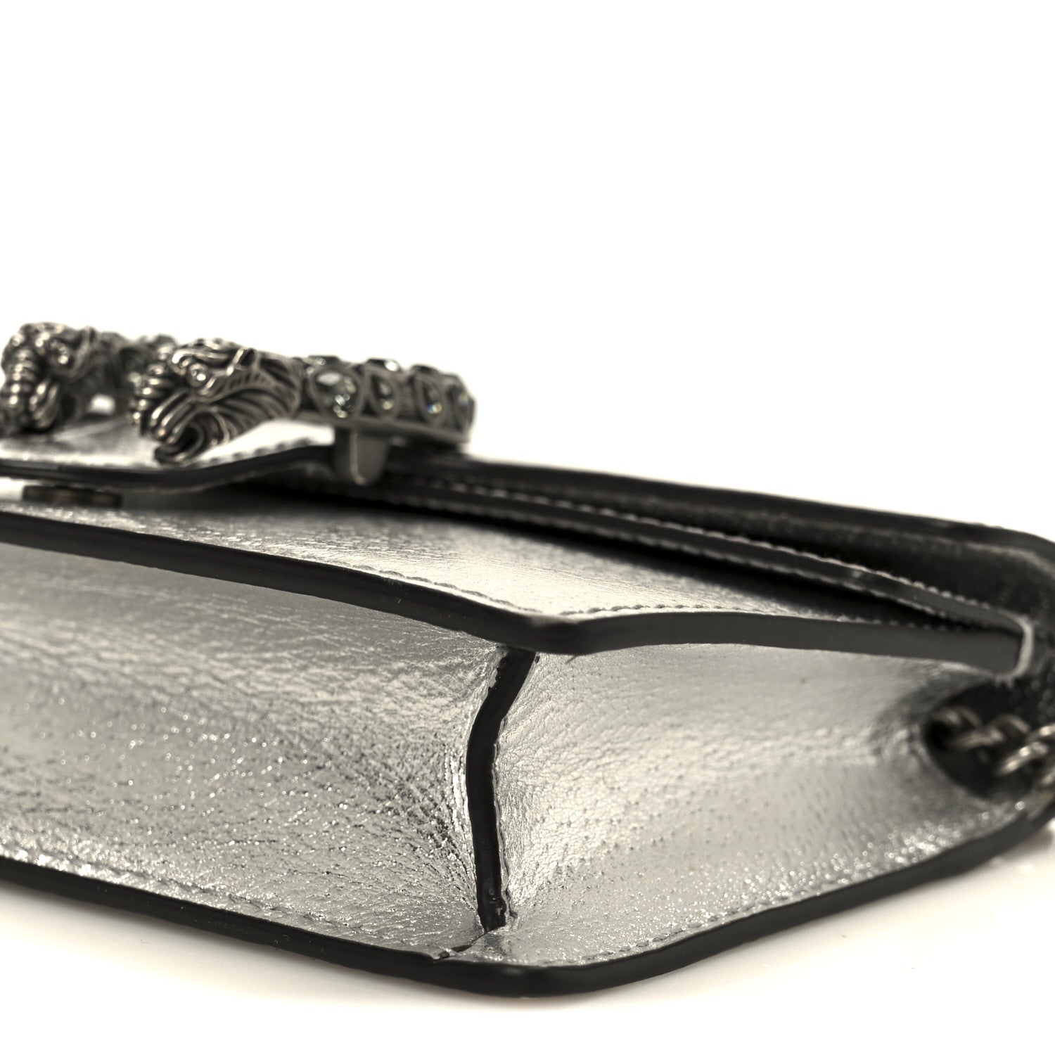 Metallic Calfskin Super Mini Dionysus Shoulder Bag Silver