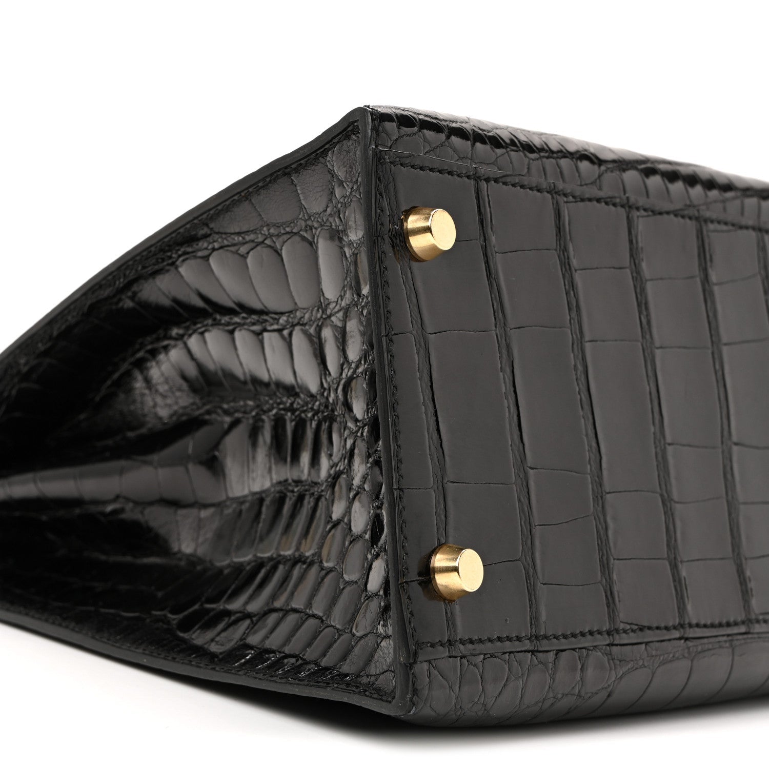 Shiny Alligator Kelly Sellier 32 Black