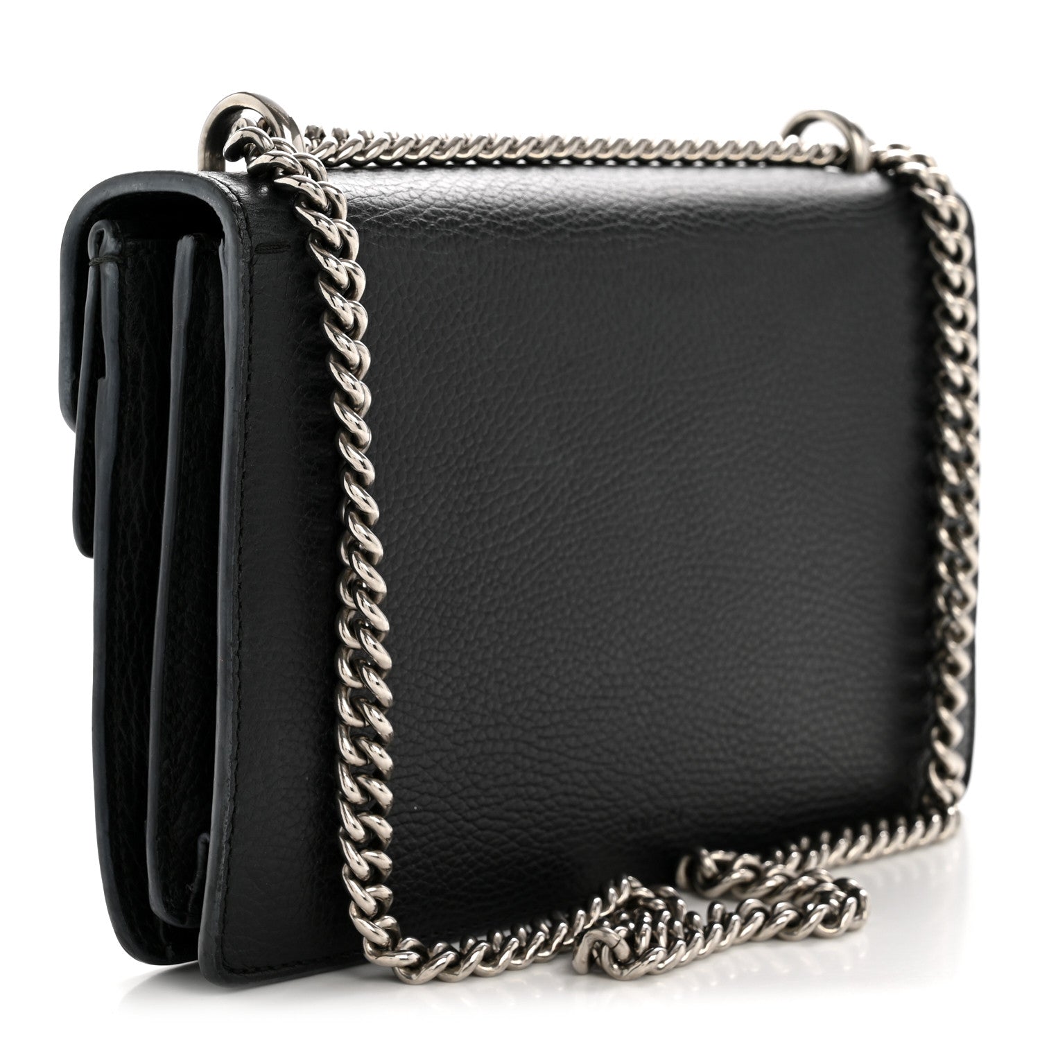 Pebbled Calfskin Small Dionysus Shoulder Bag Black