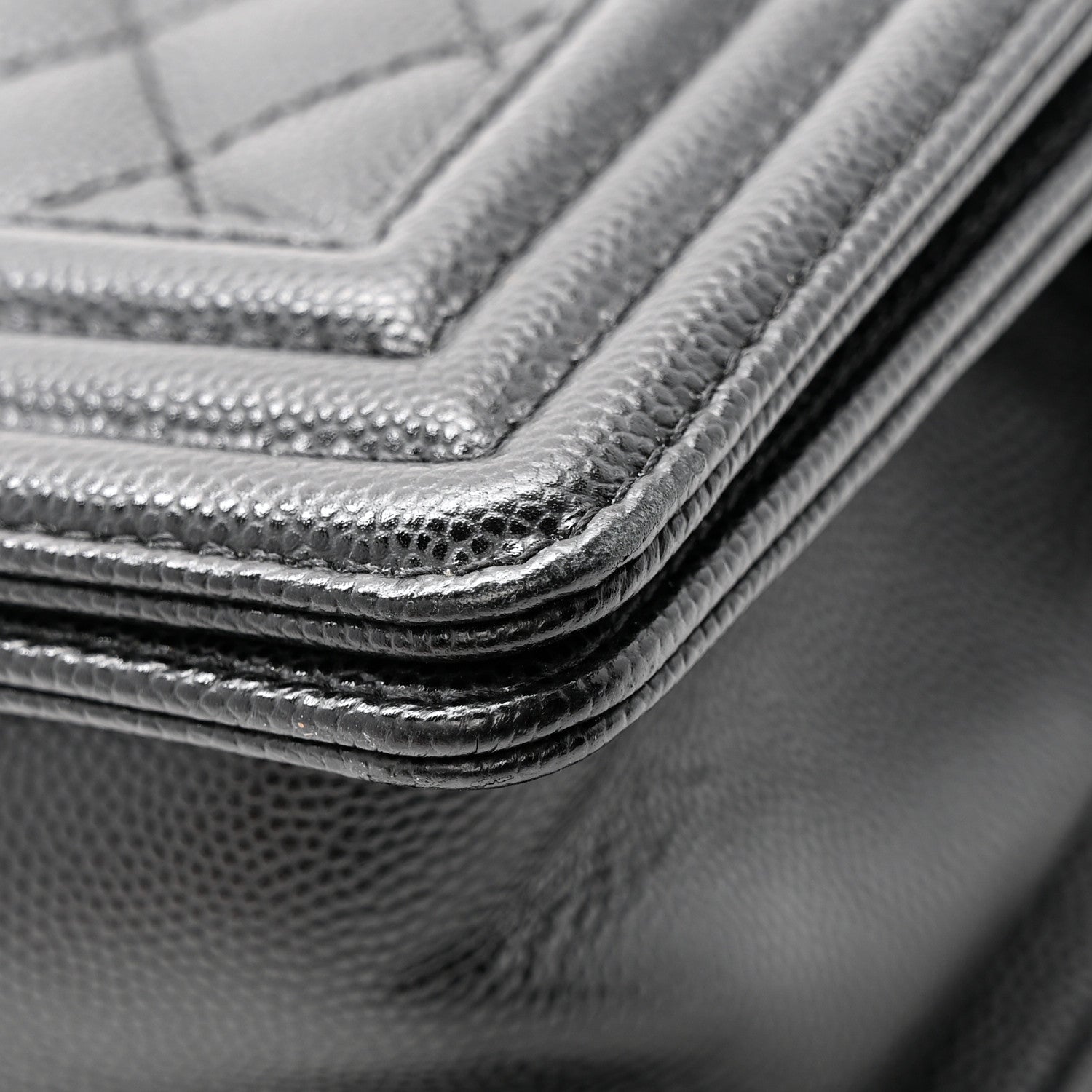 Caviar Quilted Small Boy Flap Black