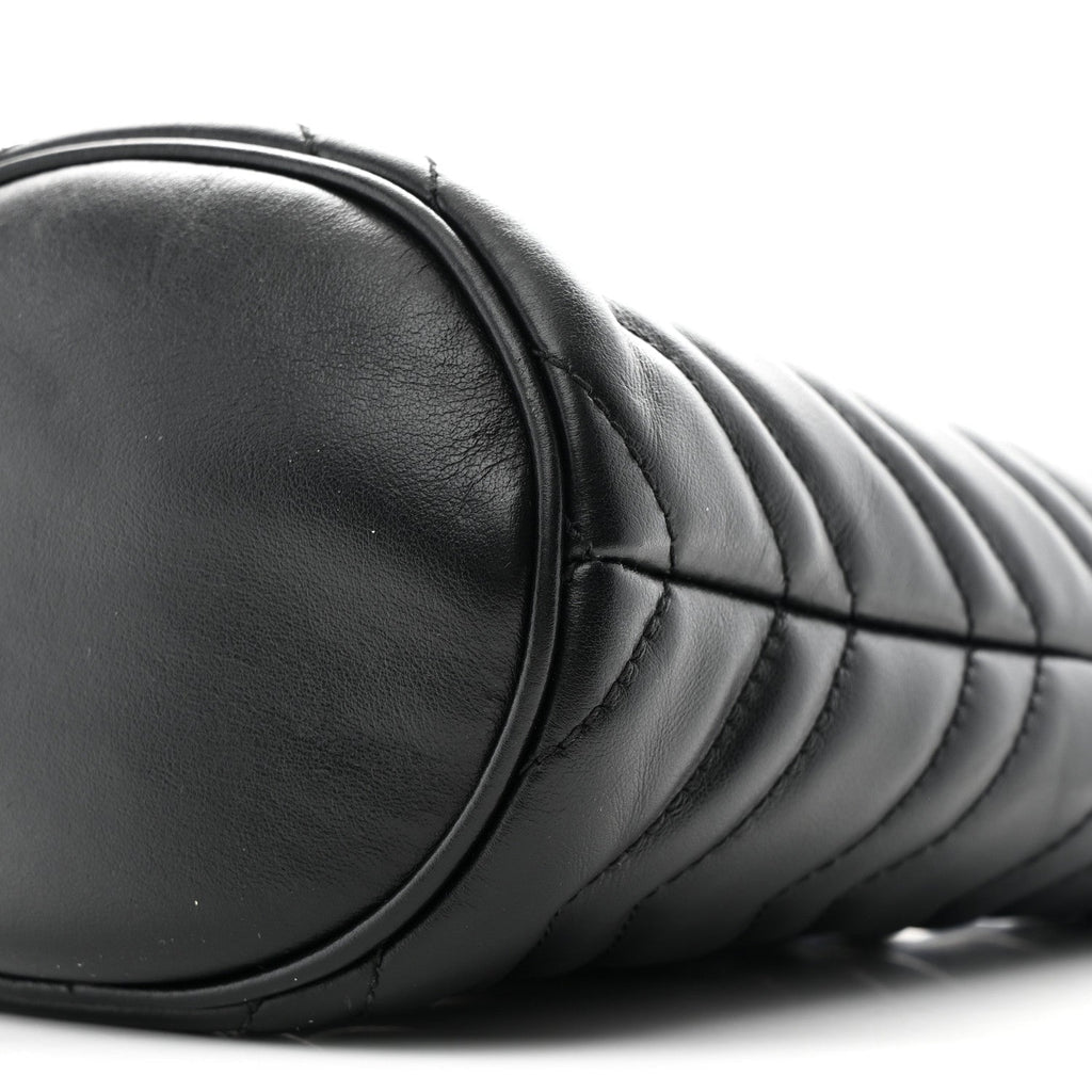 Calfskin Matelasse Mini GG Marmont 2.0 Bucket Bag Black